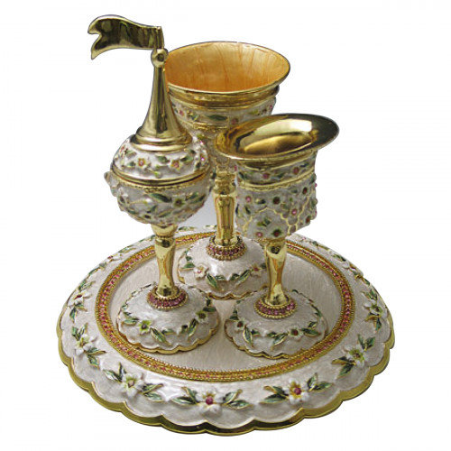 Silverplated Havdalah Set With Filigree