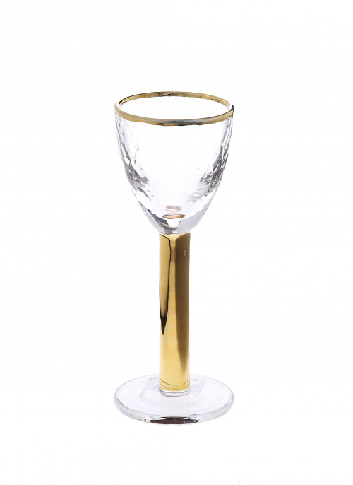 Set of 6 Stemmed Liquor Glasses with Gold Stem and Rim Eichlers