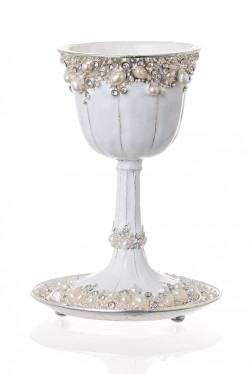 3 Majestic Giftware SSKC11 Stainless Steel Kiddush Cup with Saucer 3 Majestic Giftware SSKC11 Stainless Steel Kiddush Cup with Saucer