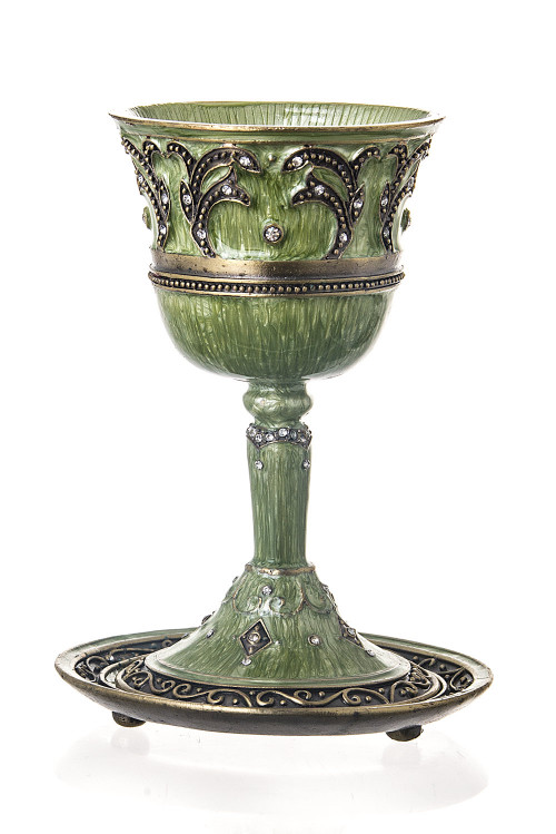 Green Jeweled Kiddush Cup Eichlers