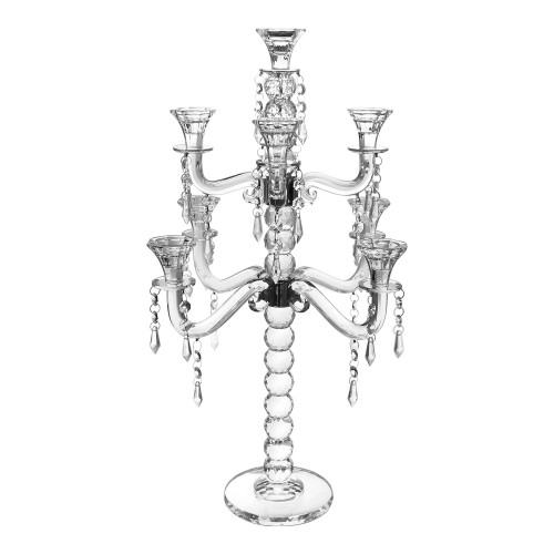 9 Branch Candelabra with Hanging Crystals 25" Eichlers